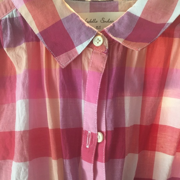 Pink plaid button down - Picture 2 of 5